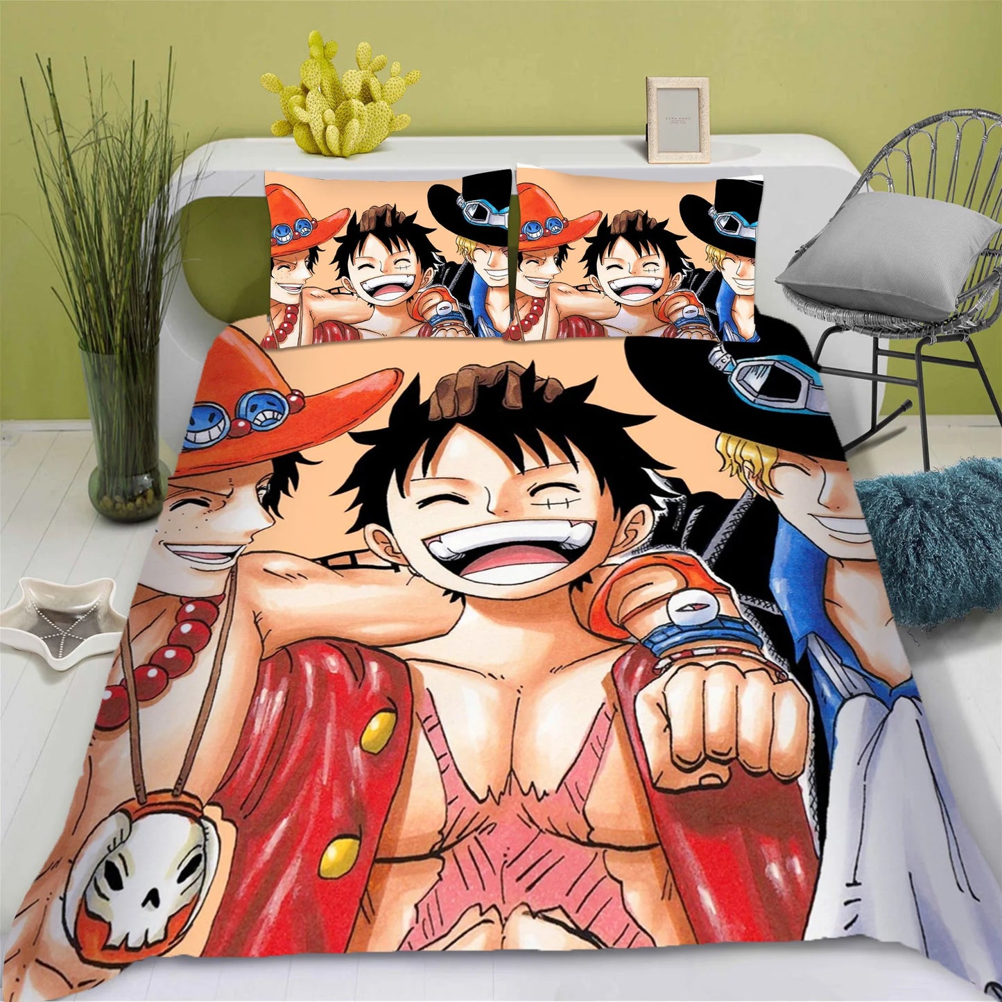 One Piece-Bettwäsche-Set – Monkey D. Ruffy & Tony Tony Chopper