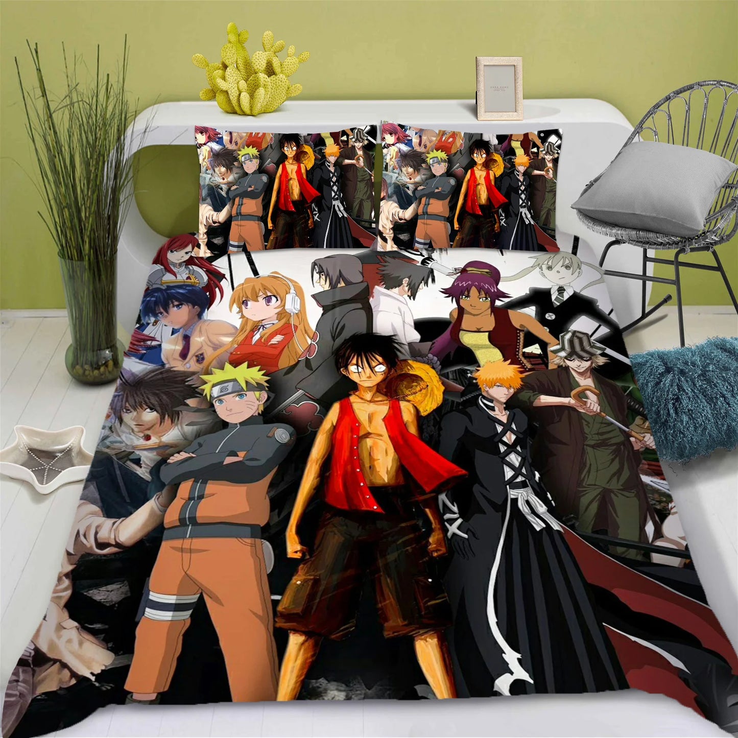 One Piece-Bettwäsche-Set – Bettbezug-Set mit Ruffy & Ace