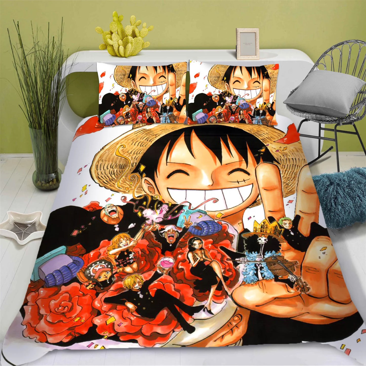 One Piece Bettwäsche-Set – Luffy-Bettbezug (Standard)