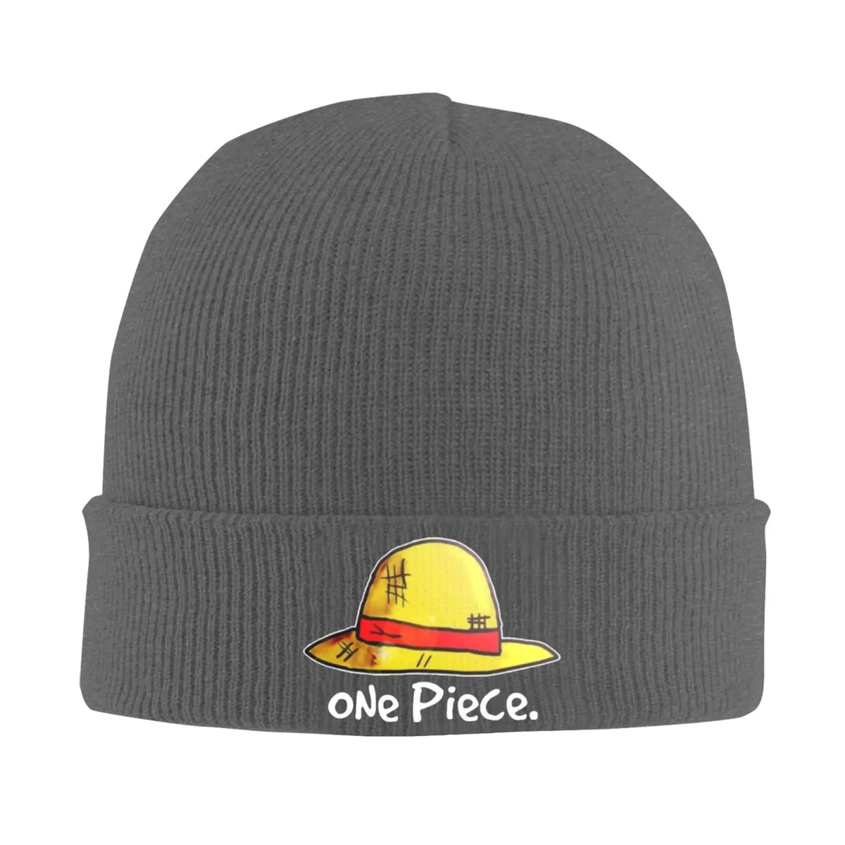 One Piece-Mütze – Bestickter Strohhut Grau
