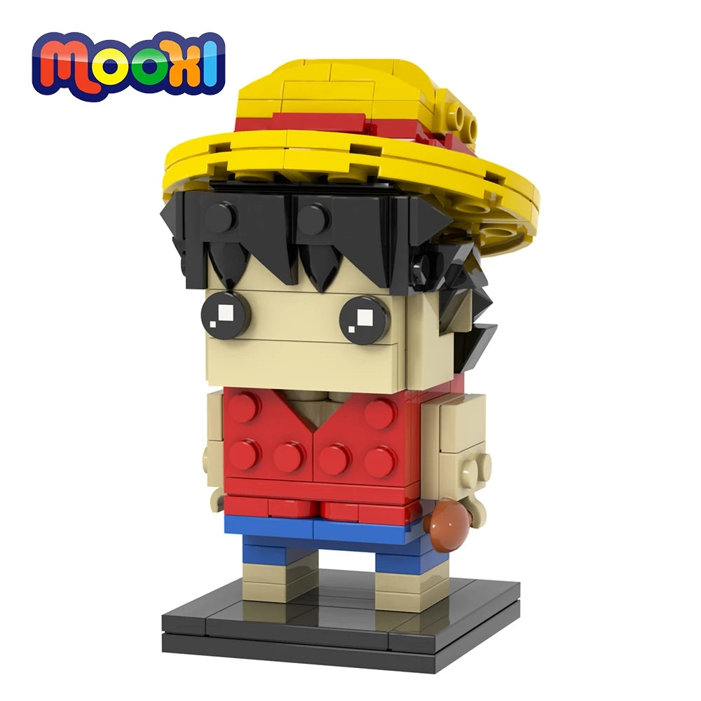 Lego-One-Piece-Figur – Monkey D. Ruffy (Blockstil)