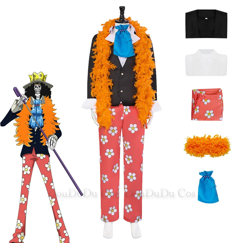 One Piece-Cosplay-Kostüm - Brooks Outfit „Soul King“ mit Accessoires