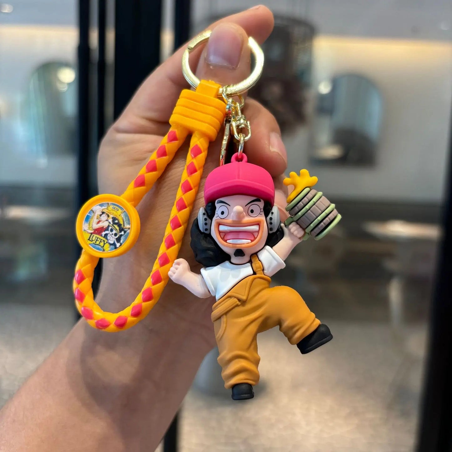 Porte-Clés Figurine One Piece – Usopp Action Costume Jaune