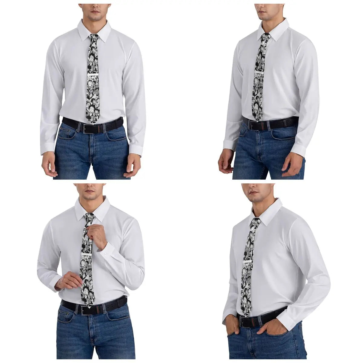 One Piece-Krawatte – Ruffy-Porträt in Blau