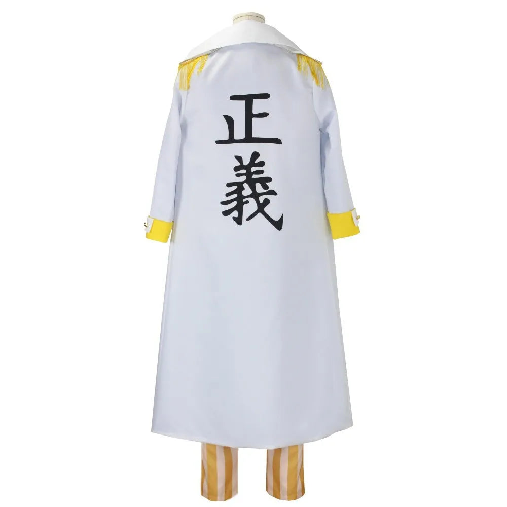 One Piece Cosplay-Kostüm – Marineadmirals-Outfit (Mantel „Gerechtigkeit“)