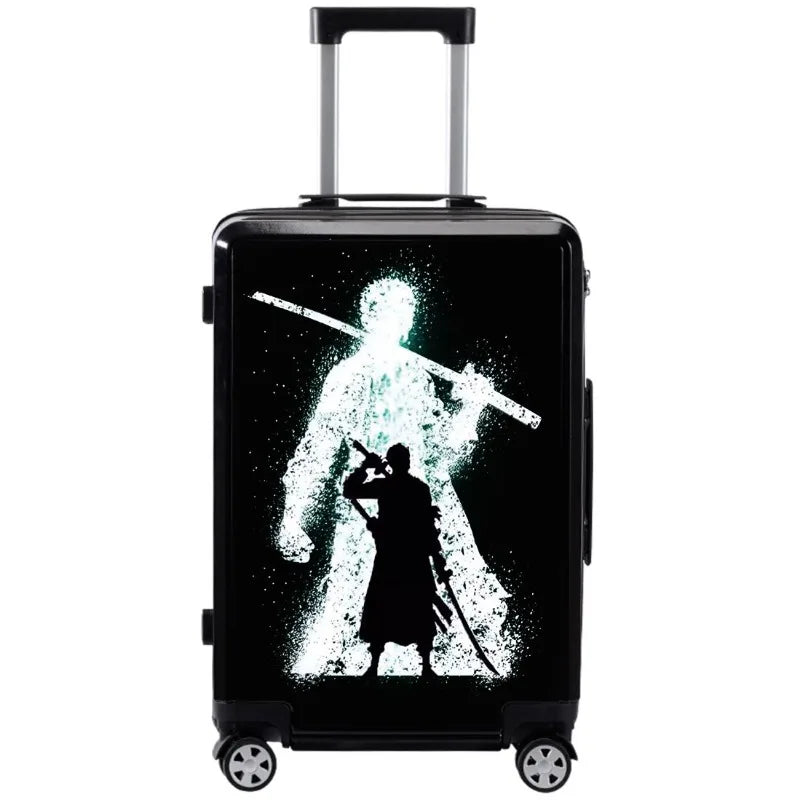 One Piece-Koffer – Silhouette von Zorro mit Schwertern (Schwarz)