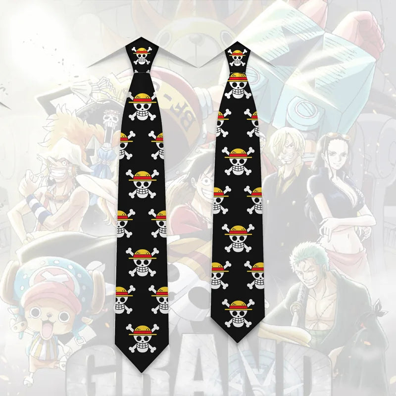 One Piece-Krawatte – Jolly-Roger-Motiv & Piratensymbole