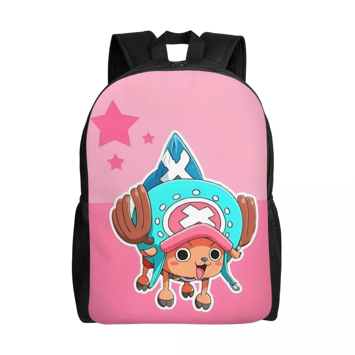 Tony Tony Chopper One Piece-Rucksack – Rosa Sterne, kindliches Design