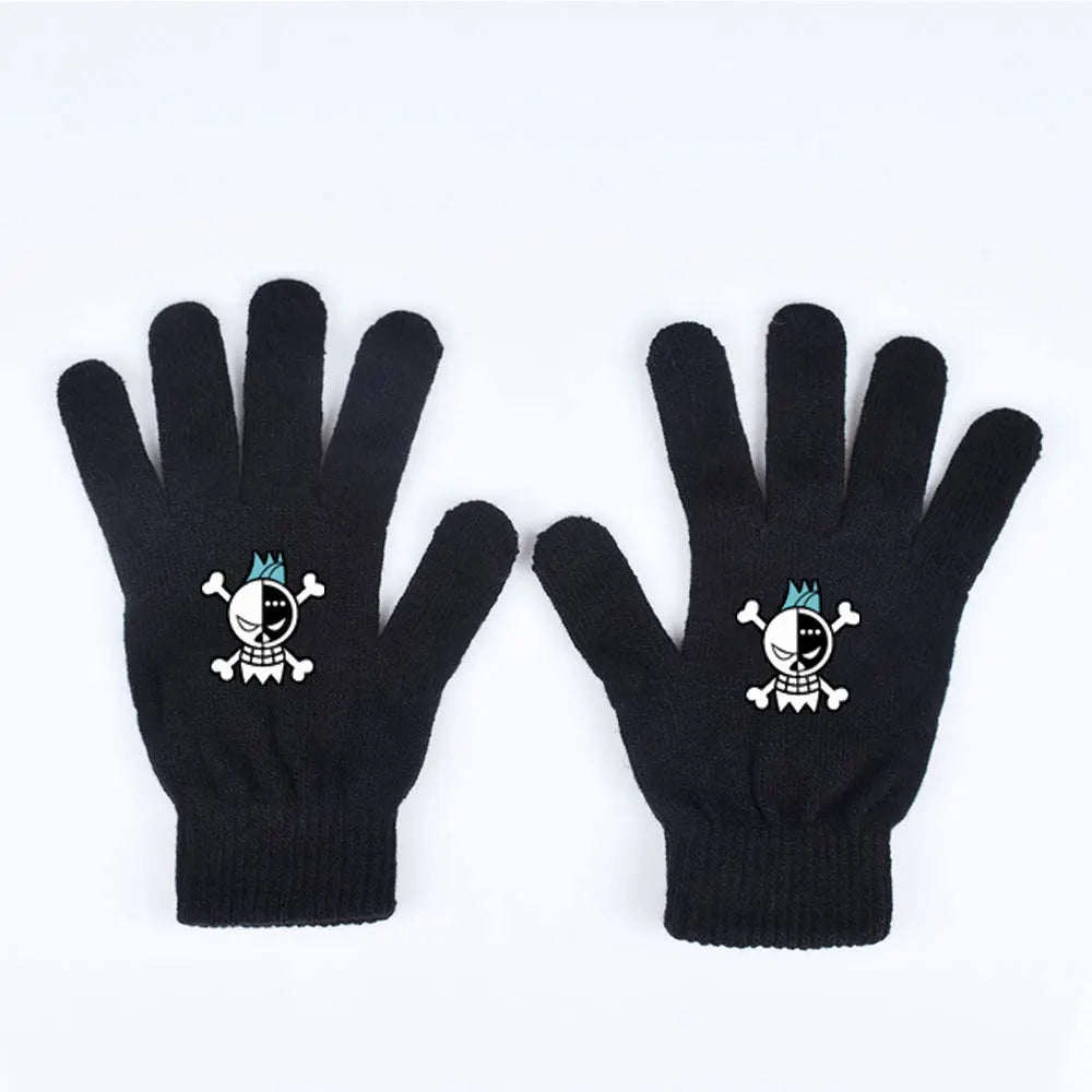 One Piece-Handschuhe – Hellblauer Piratenschädel