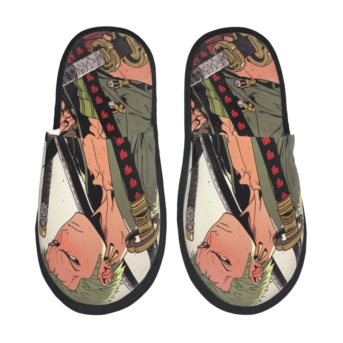 One Piece-Pantoffeln – Design: Ruffy & Zorro im Kampf (Action)