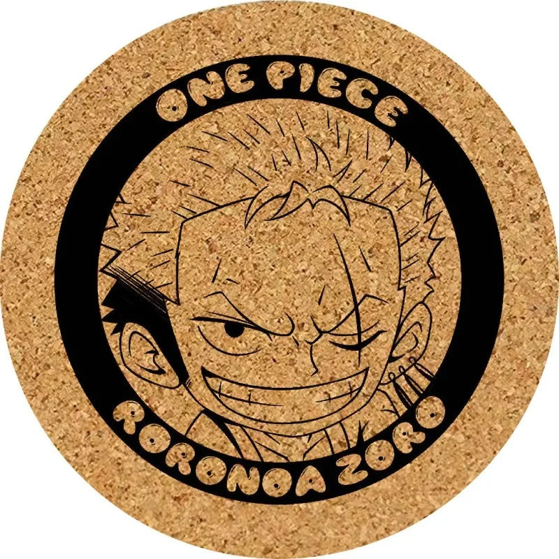 One Piece Untersetzer – Wanted Roronoa Zoro, Korkgravur