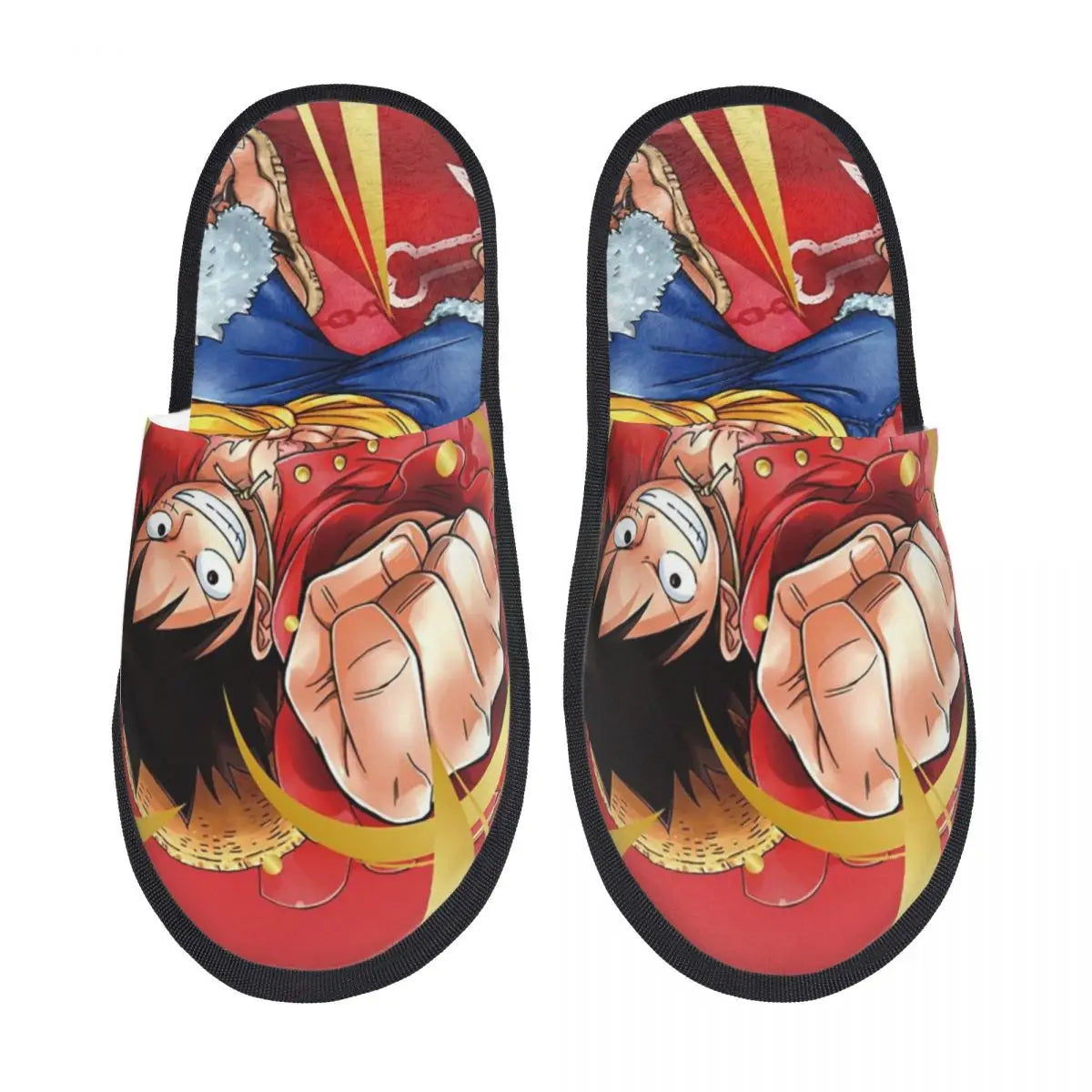 One Piece-Hausschuhe – Design „Monkey D. Luffys Feuerfaust“