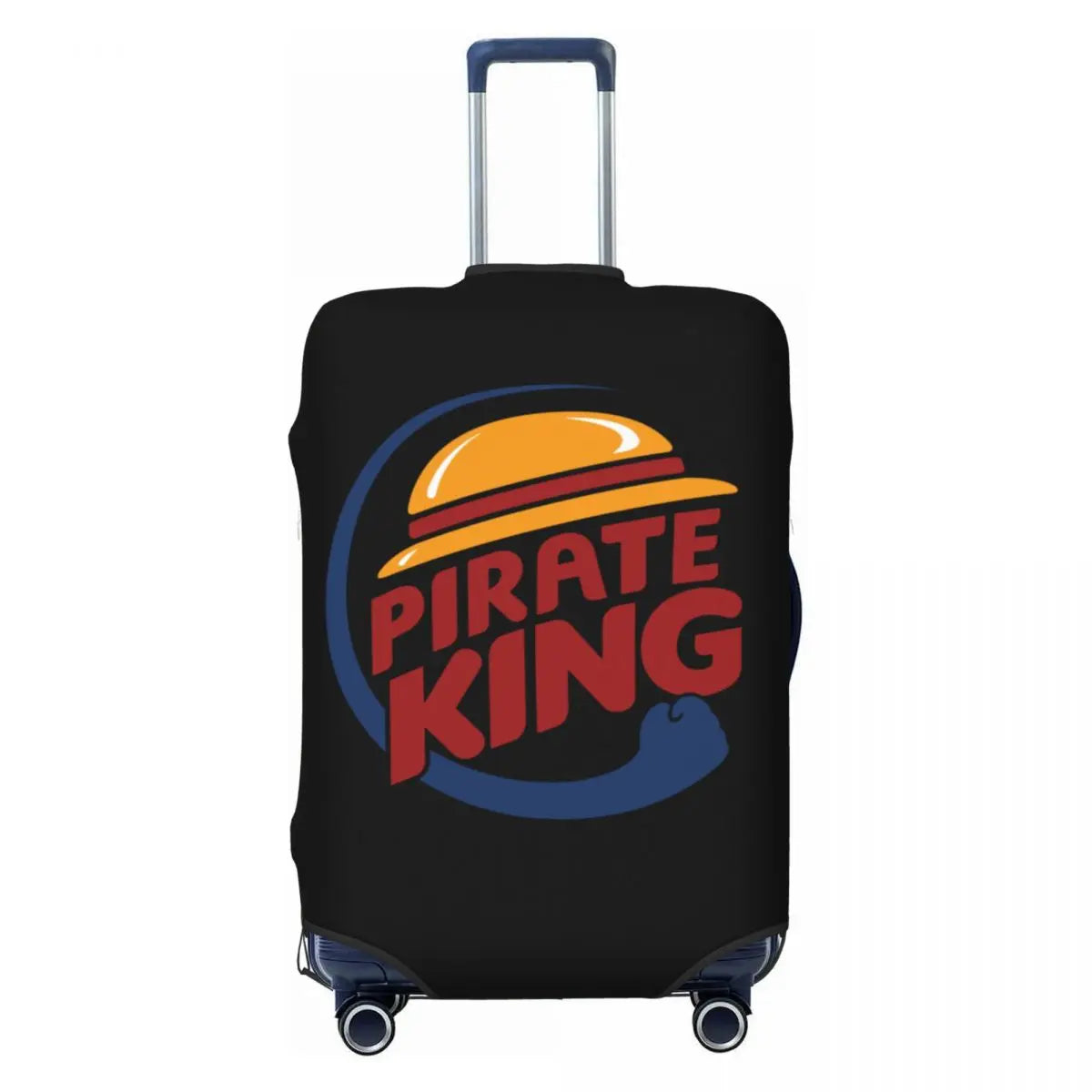 One Piece-Kofferschutzhülle – Aufschrift „PIRATE KING“ (Logo-Stil)