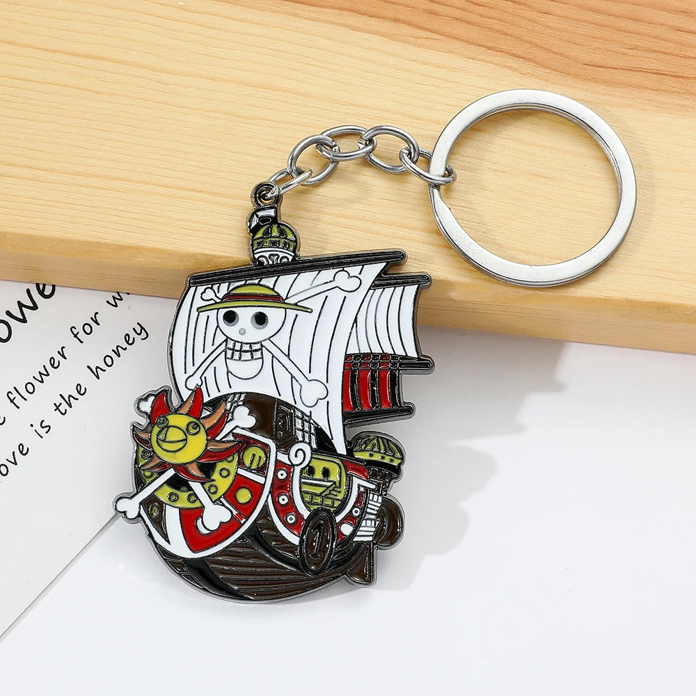 One Piece-Schlüsselanhänger – Vogue Merry & Besatzung (Metall)