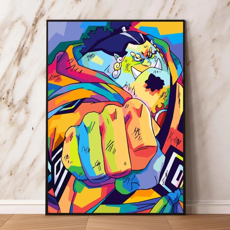 One Piece Pop-Art-Bild – Jinbei mit geballter Faust