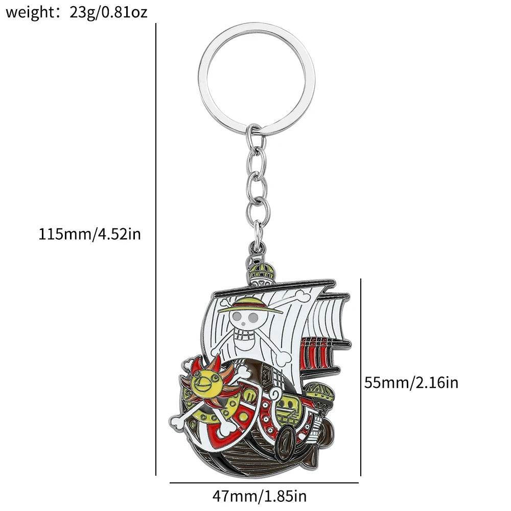 Porte-clés One Piece - Vogue Merry & Équipage (Métal)