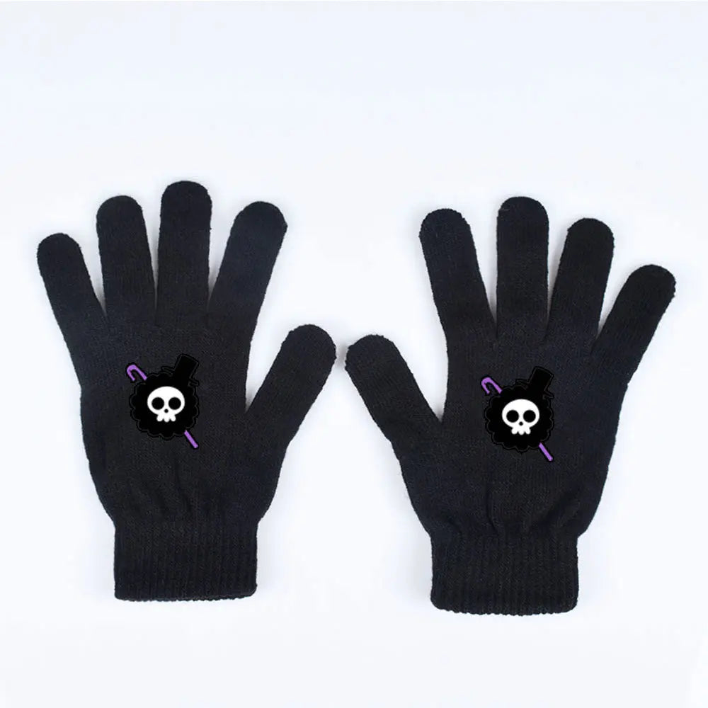 One Piece-Handschuhe – Violetter Piratenschädel