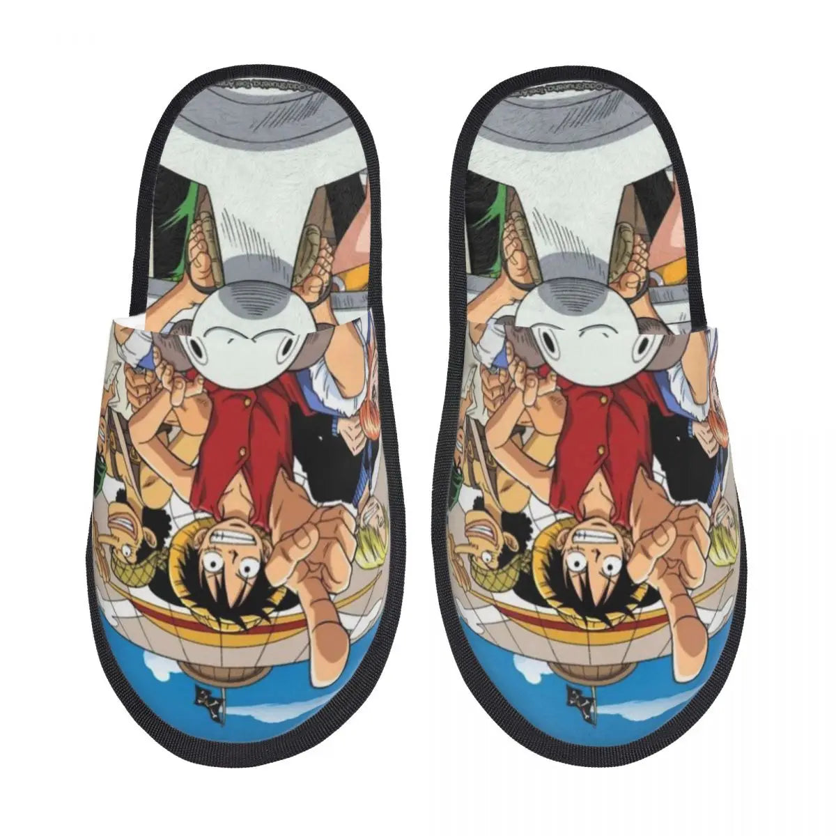 One Piece-Pantoffeln – Design: Ruffy & Zorro im Kampfpaar