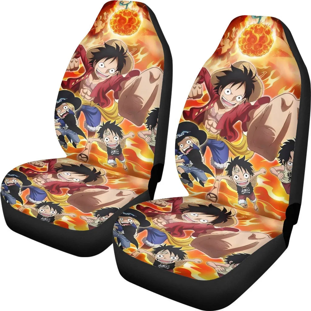 Jeu de 2 Housses de Siège One Piece - Scène de Groupe Luffy & Friends
