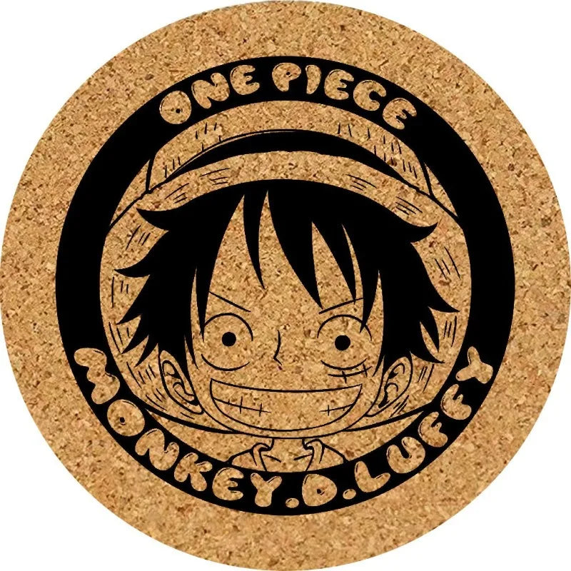 One Piece Untersetzer – Wanted Luffy, Korkgravur