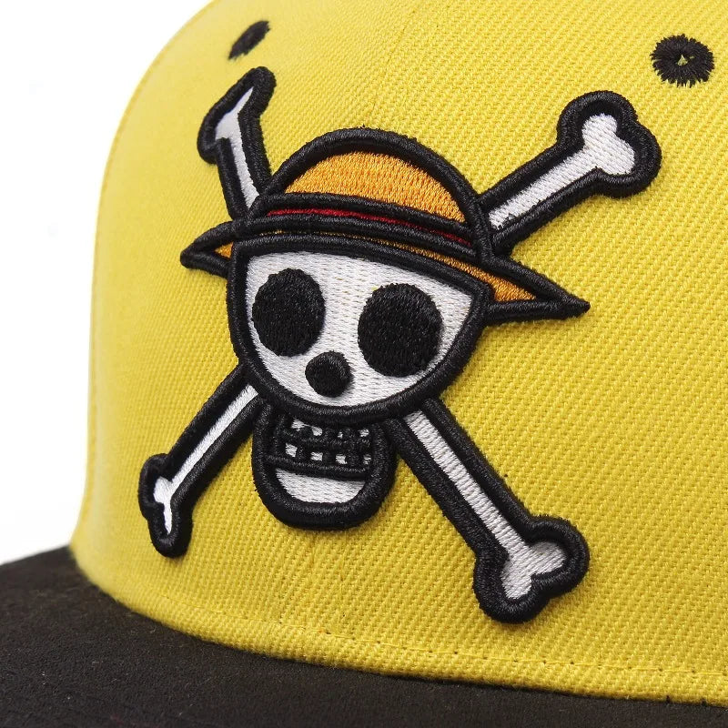 One Piece Cap – Snapback Totenkopf Gelb