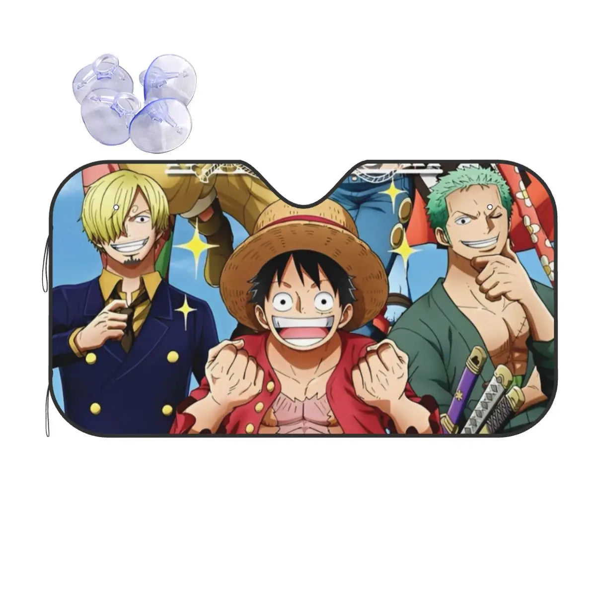 One Piece-Auto-Sonnenblende – Porträt von Vinsmoke Sanji (Seitenscheibe)