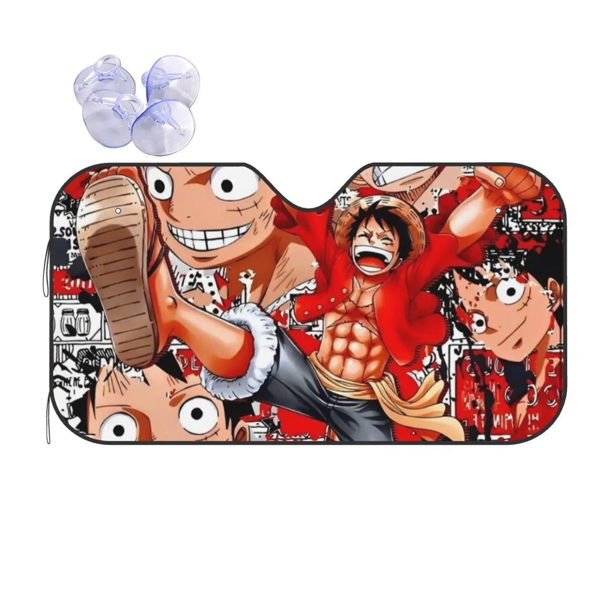 One Piece-Sonnenblende für die Frontscheibe – Epischer Kampf Luffy gegen Kaido