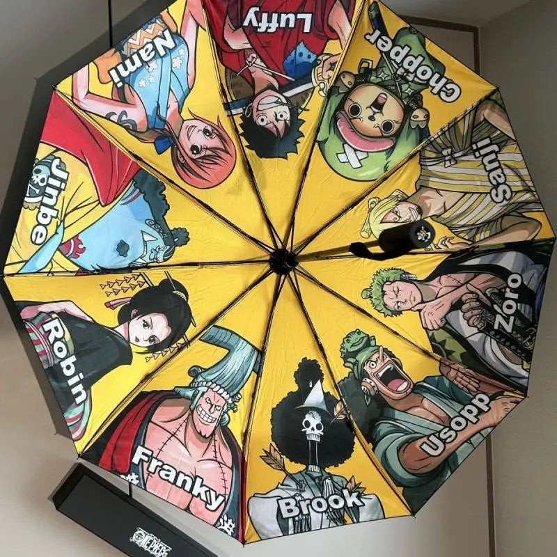 One Piece-Regenschirm – Monkey D. Luffy Gear 5 Nika (Gelb)