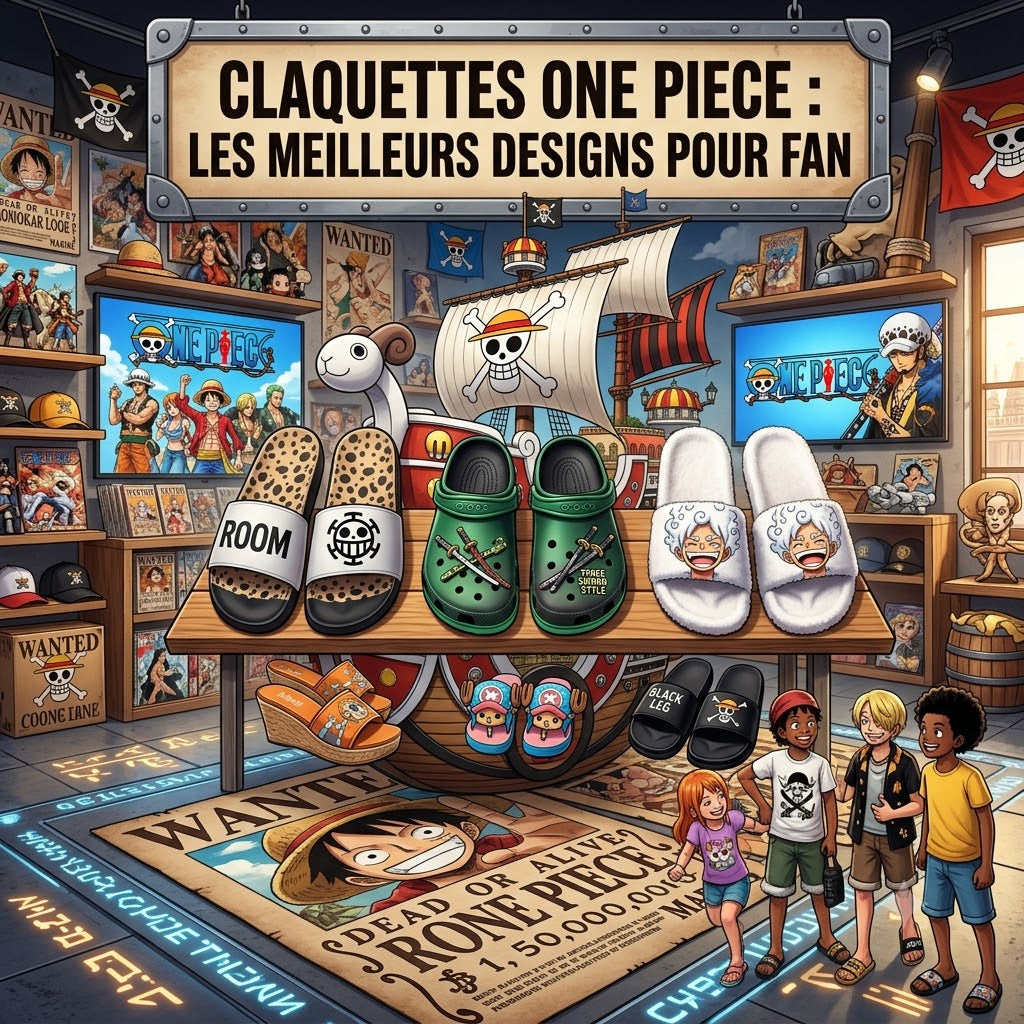 Claquettes One Piece : les meilleurs designs pour fan