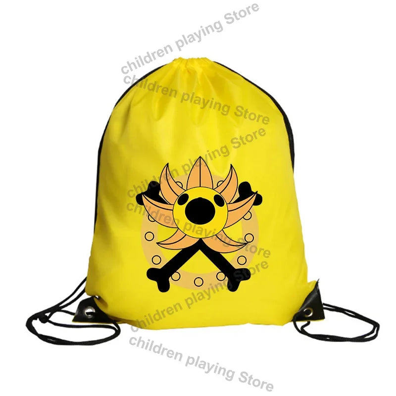 One Piece Turnbeutel – Gelbes Strohhut-Piratenemblem mit Totenkopf