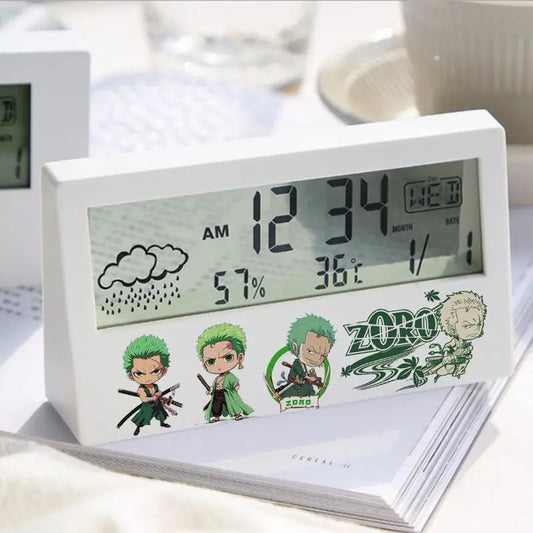 Digitaler One Piece-Wecker – Chibi-Mugiwara-Crew (Weiß)