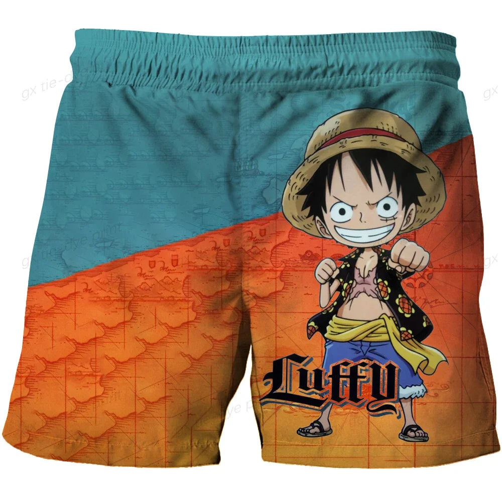 Short de Bain One Piece - Design Monkey D. Luffy "Sunset" (Style Harajuku)
