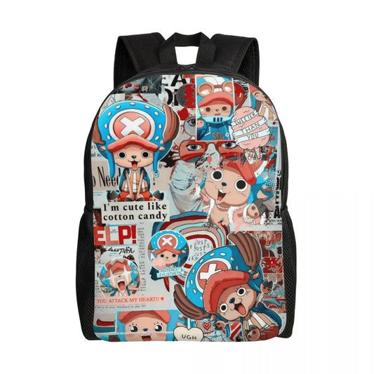 Tony Tony Chopper One Piece-Rucksack – Dynamische Manga-Collage