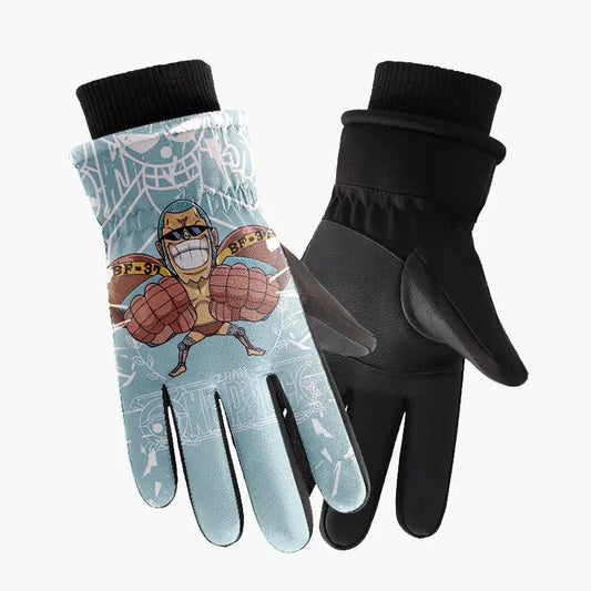One Piece-Handschuhe – Franky, blaue Illustration