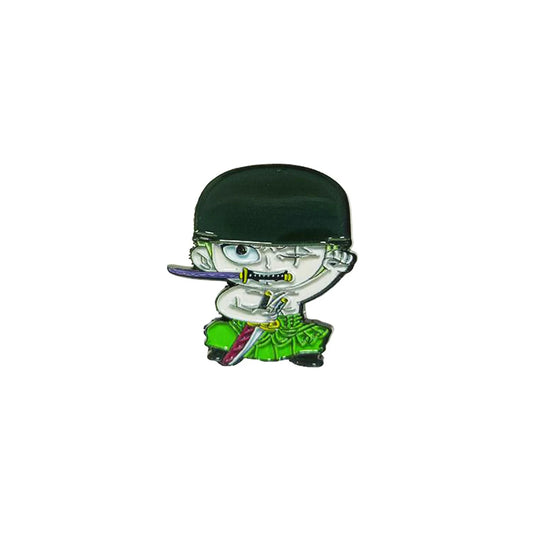 One Piece-Anstecker – Lorenor Zorro als Chibi mit Melonenhut