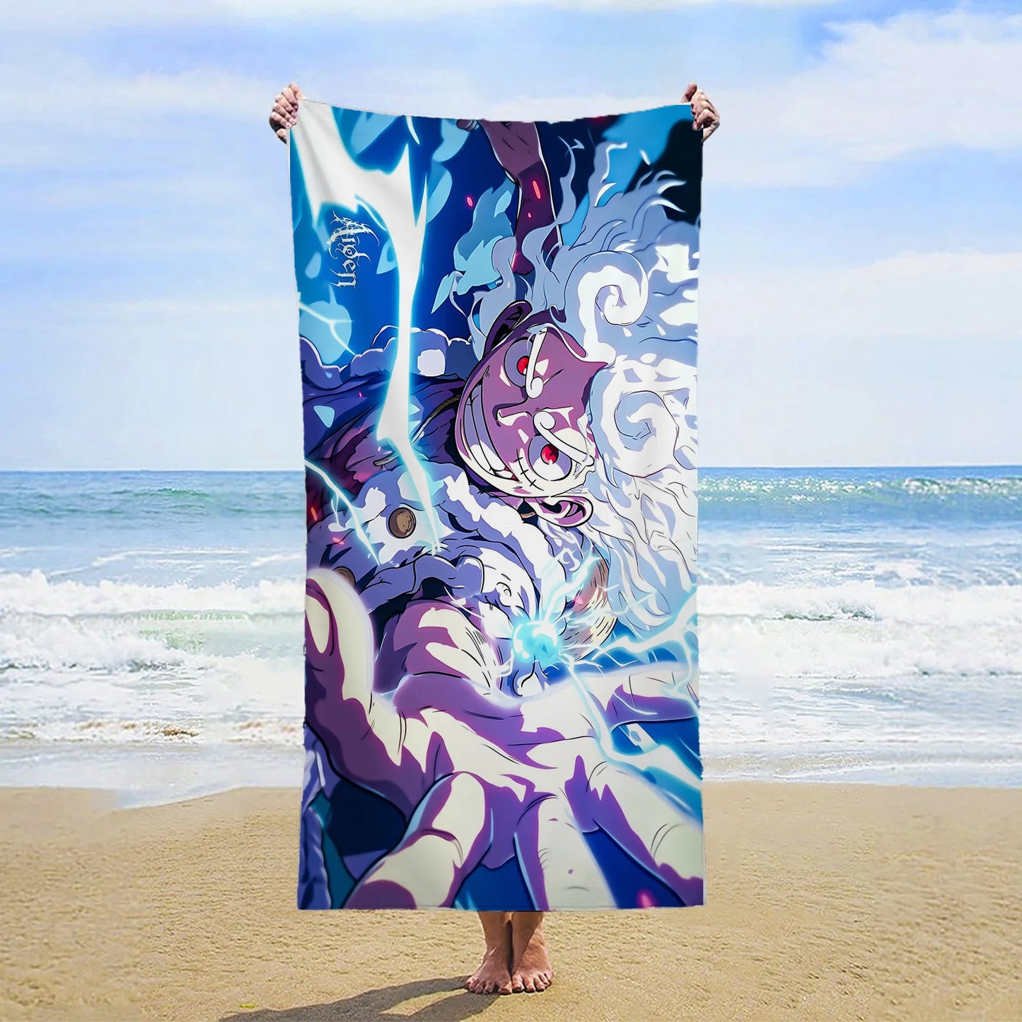 One Piece-Strandtuch – Illustration von Yamato und Wundern