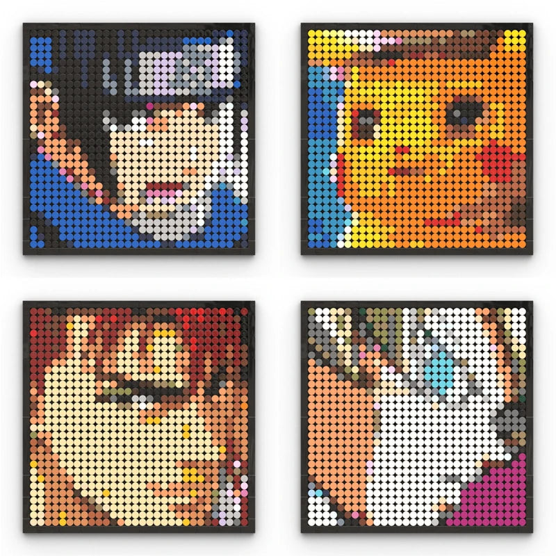 Tableau Mosaïque Pixel Art One Piece - Portrait Roronoa Zoro (Briques)