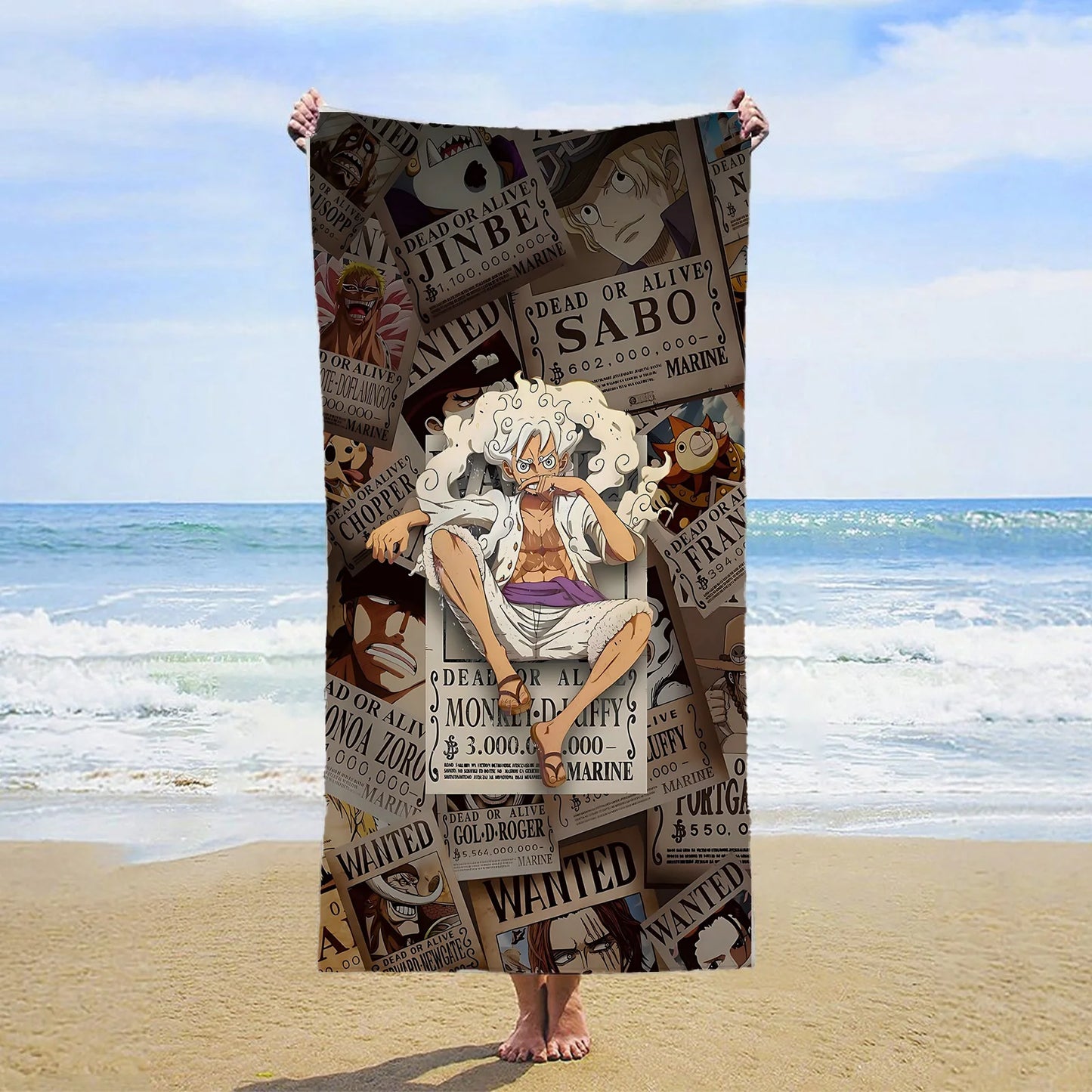 One Piece-Strandtuch – Wanted-Poster von Tony Tony Chopper (Zuckerwatte)