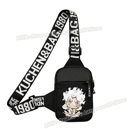 One Piece Umhängetasche – Monkey D. Ruffy Schwarz-Weiß