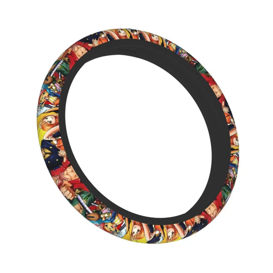 Lenkradbezug One Piece – Bunte Figuren-Collage