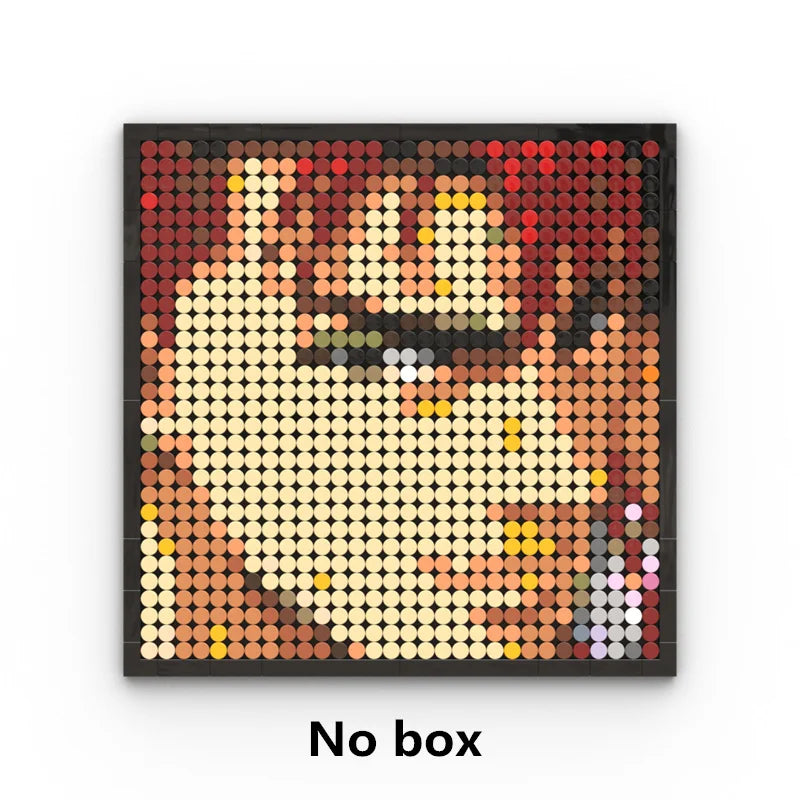 Tableau Mosaïque Pixel Art One Piece - Portrait Roronoa Zoro (Briques)