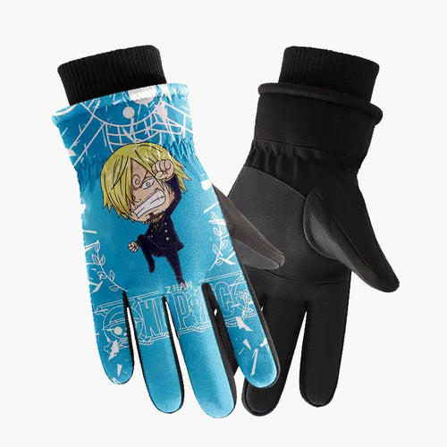 One Piece-Handschuhe – Sanji, blaue Illustration