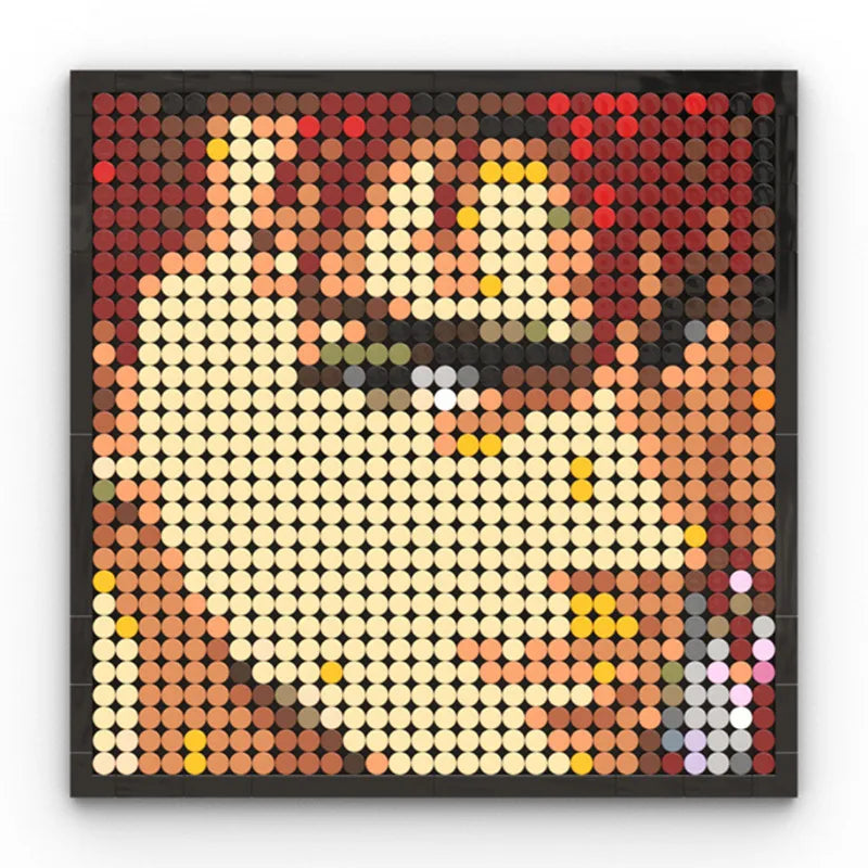 Tableau Mosaïque Pixel Art One Piece - Portrait Roronoa Zoro (Briques)