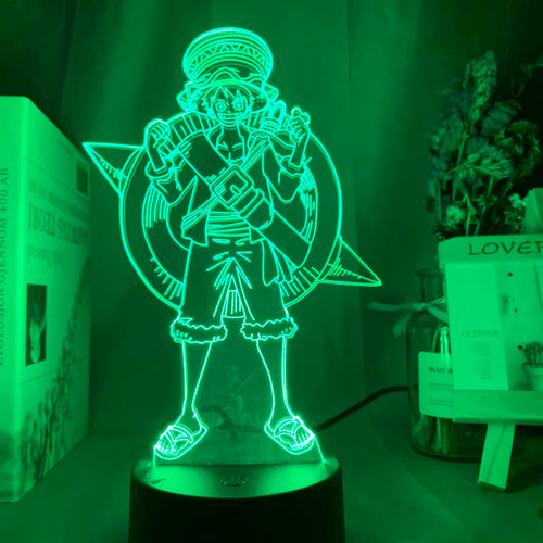 One Piece LED-Nachtlicht – Monkey D. Luffy Gear 5 (Grün)