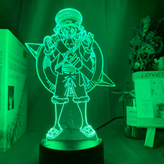 One Piece LED-Nachtlicht – Monkey D. Luffy Gear 5 (Grün)