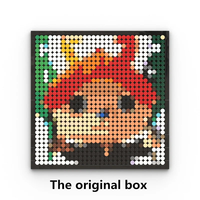Tableau Mosaïque Pixel Art One Piece - Portrait Roronoa Zoro (Briques)