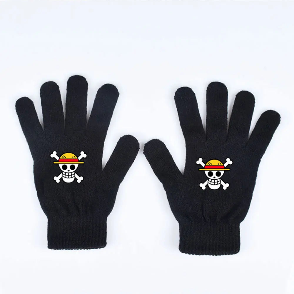 One Piece-Handschuhe – Piratenschädel mit Ruffy und Strohhut