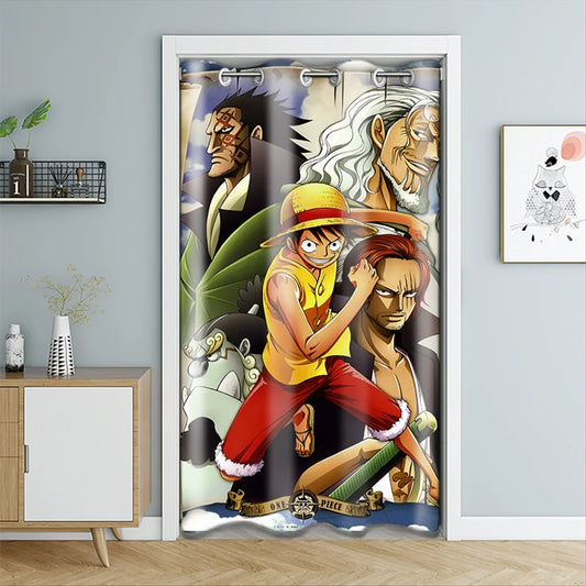 Panneau de Porte One Piece - Trio Luffy, Zoro et Sanji (Style Vertical)