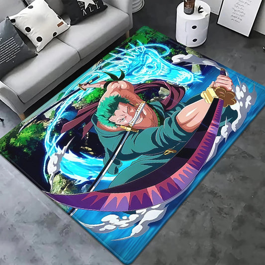 One-Piece-Teppich – Dynamisches Monkey-D.-Ruffy-Gear-5-Design