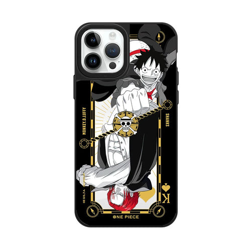 Coque iPhone One Piece – Monkey D. Luffy Illustration Dorée
